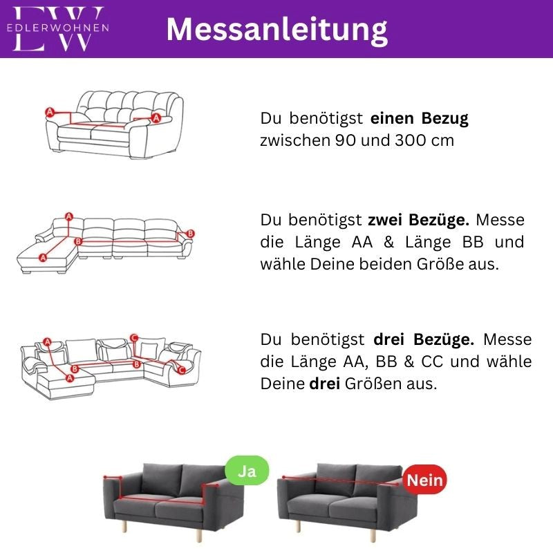 Elastischer Sofabezug Weinrot Edlerwohnen