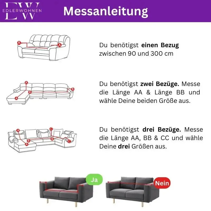 Elastischer U-Sofabezug Grün Edlerwohnen