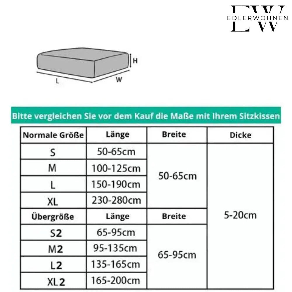 Sitzkissenbezug Dunkelgrau Premium Edlerwohnen
