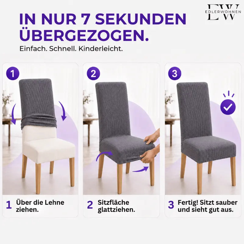 Stuhlhussen Paula 6er Set Edlerwohnen