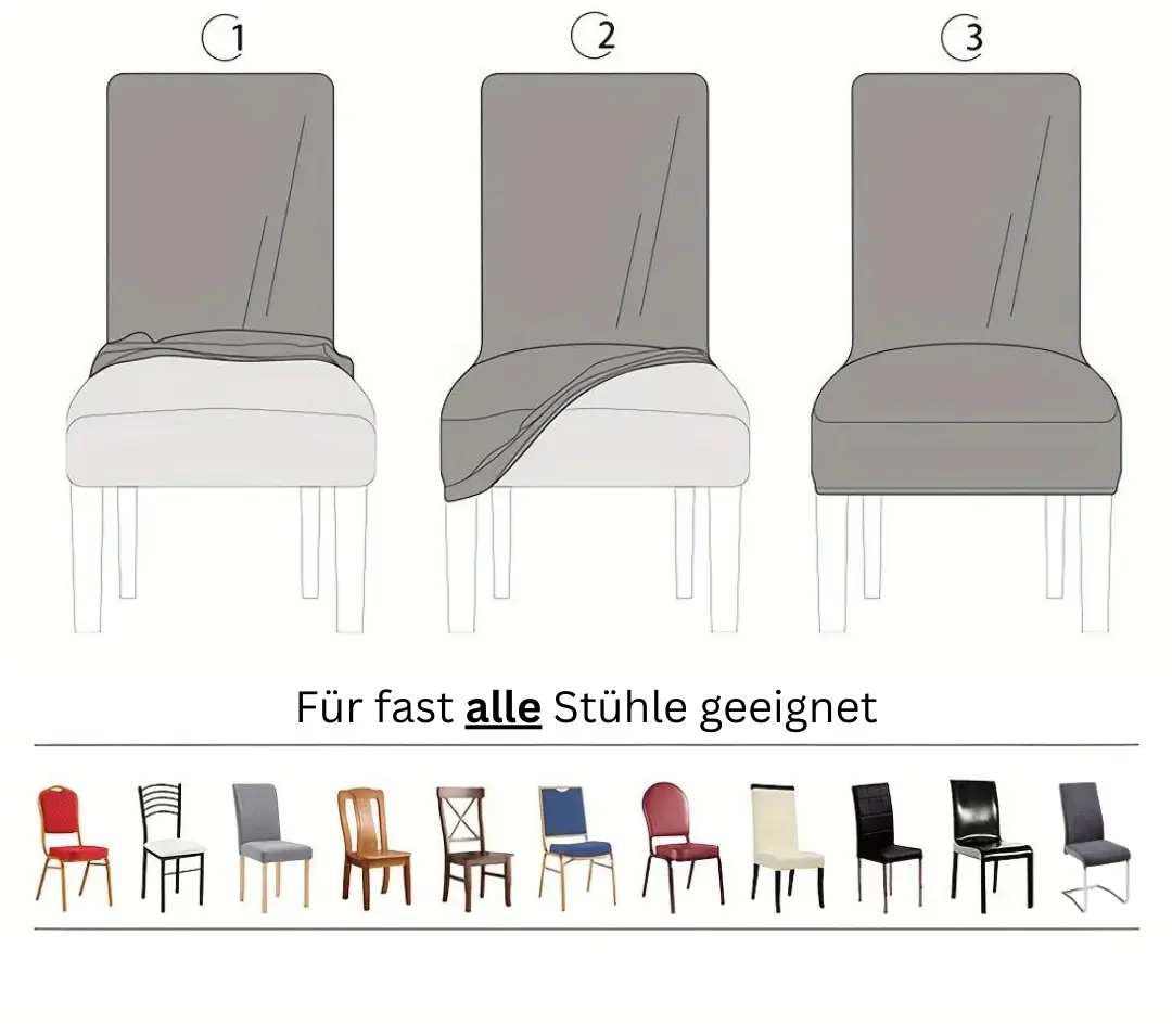 Stuhlhussen Paula 6er Set Edlerwohnen