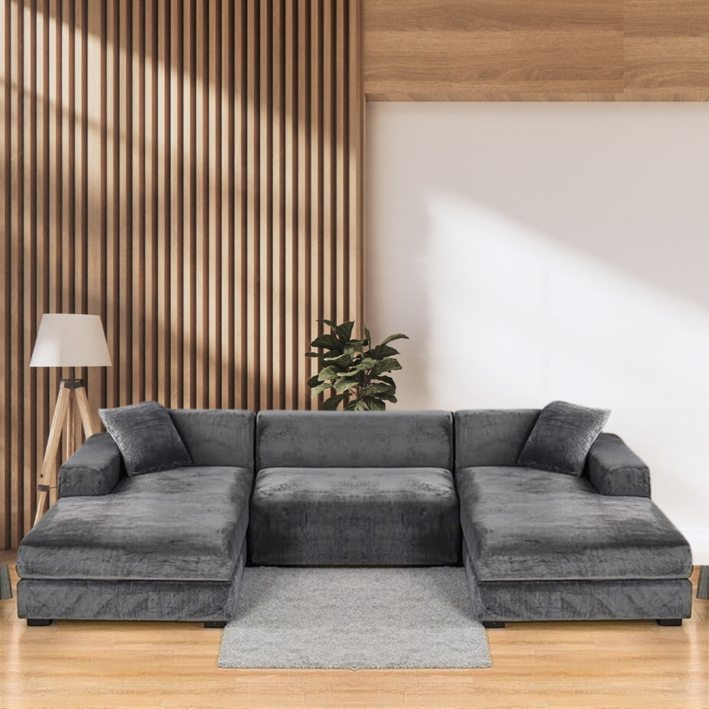 U-Sofabezug Premium Grau