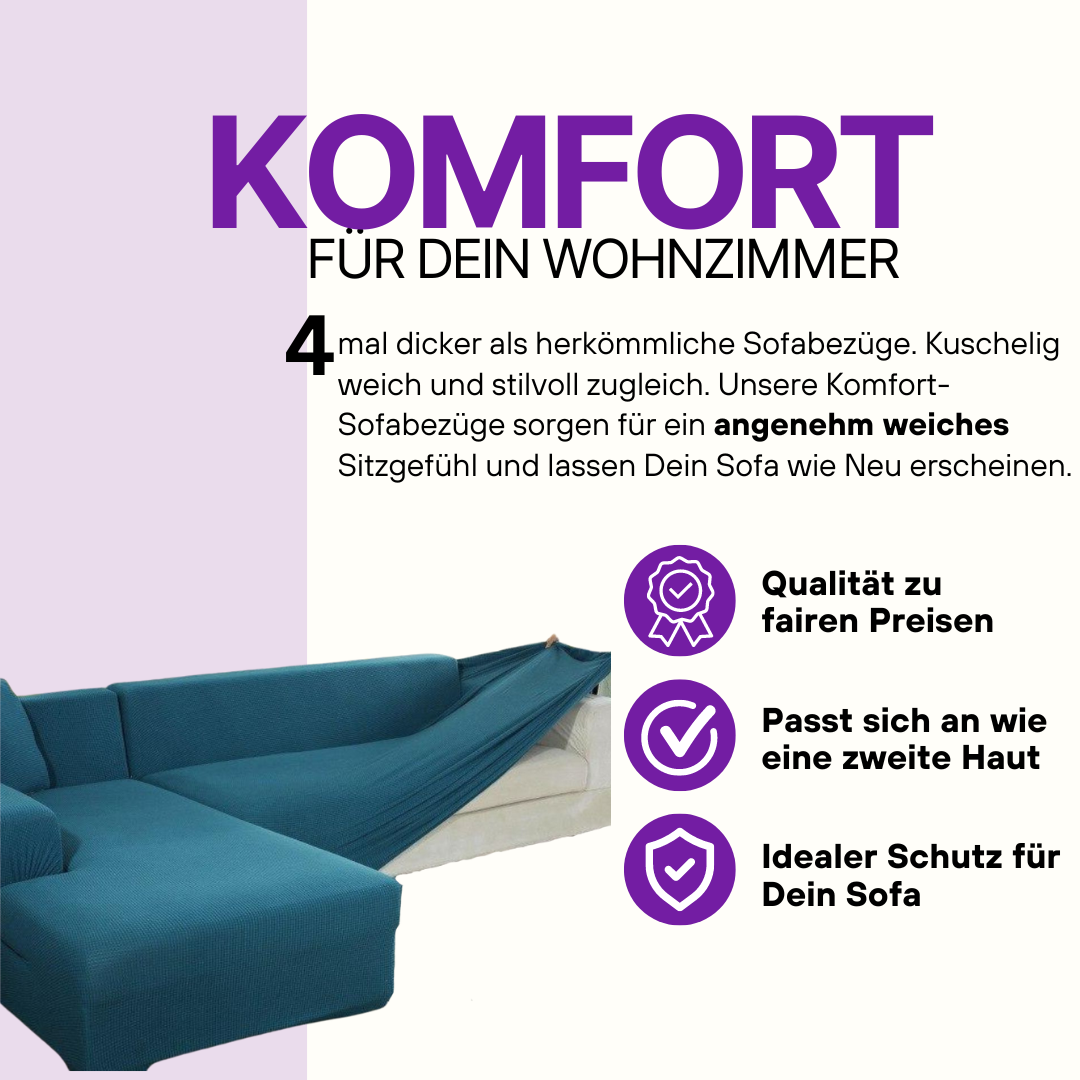 Sofabezug Komfort Grau-Blau