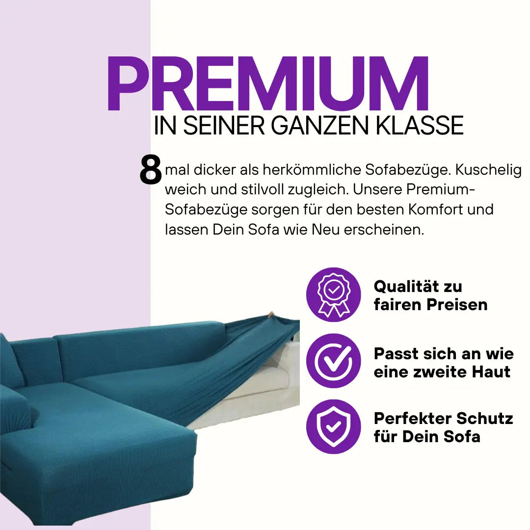 U-Sofabezug Premium Grau Edlerwohnen