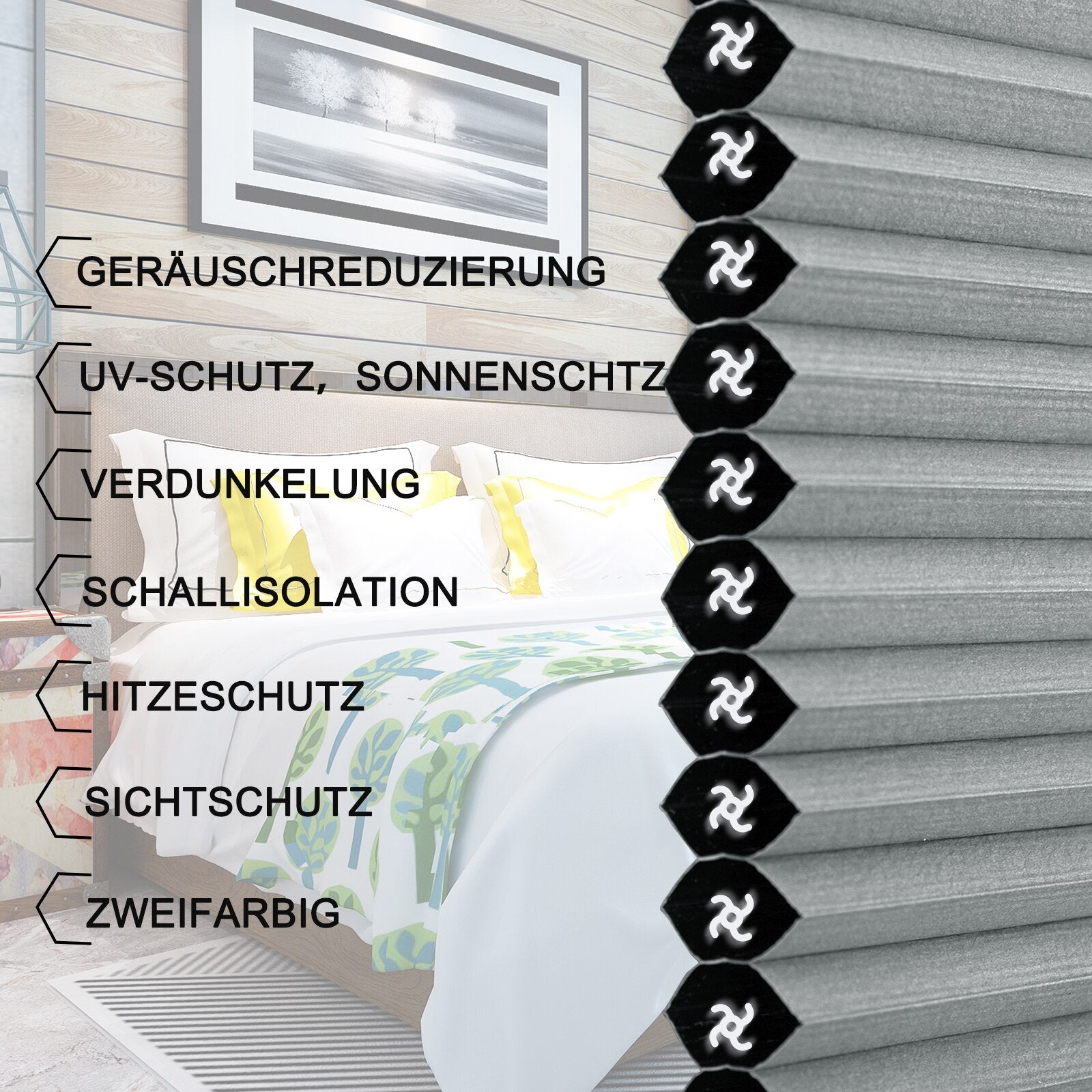 Plissees EW7 Klemmfix UV-Schutz