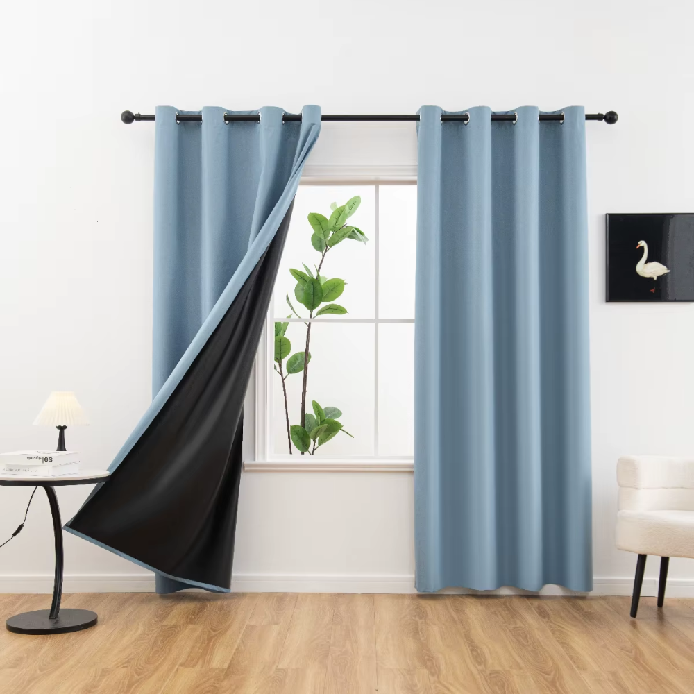 Gardine Blickdicht Hellblau