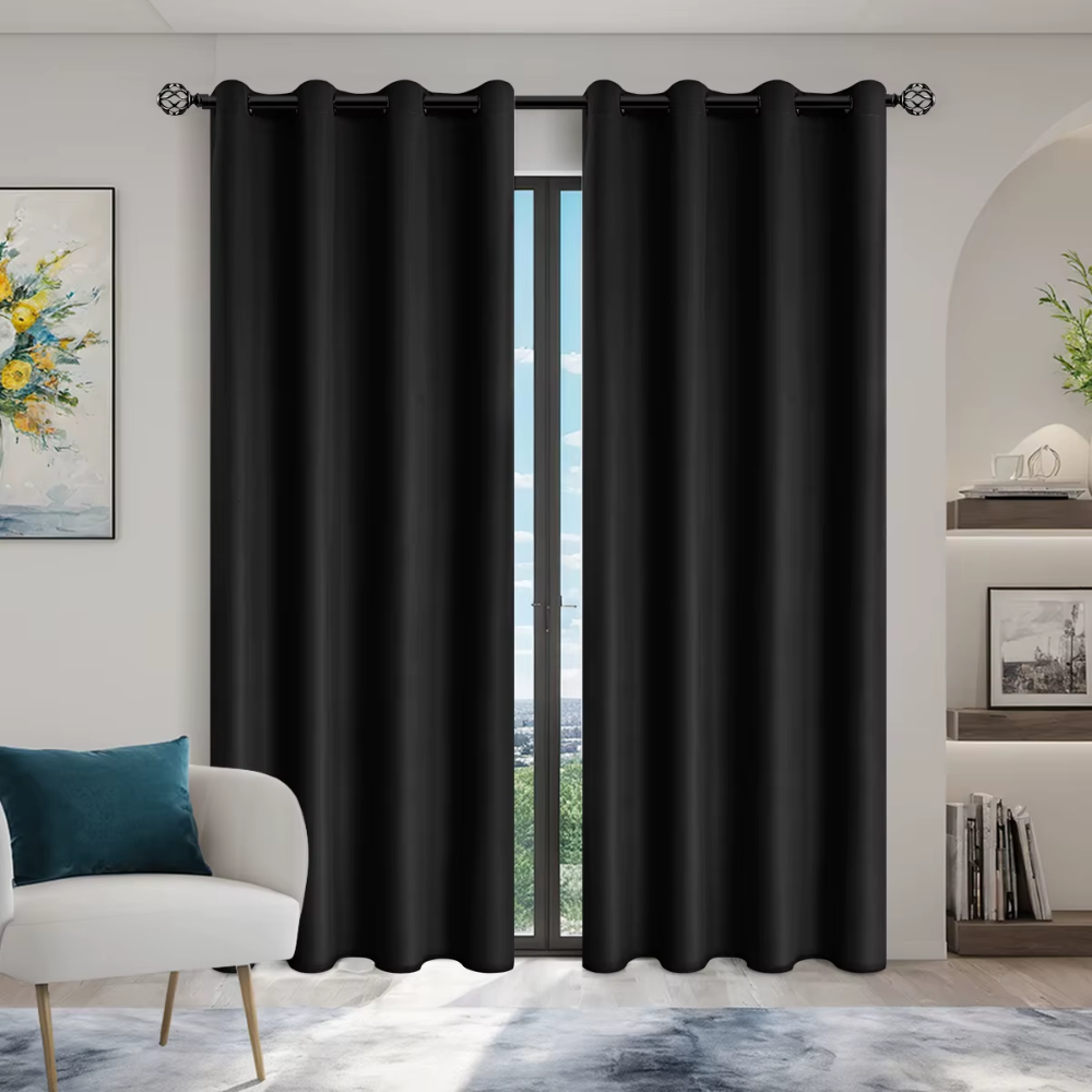 Gardine Blickdicht Schwarz