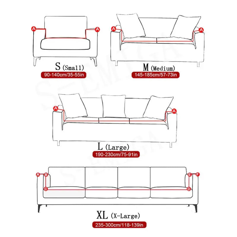 Elastischer Sofabezug Einzelcouch Rot