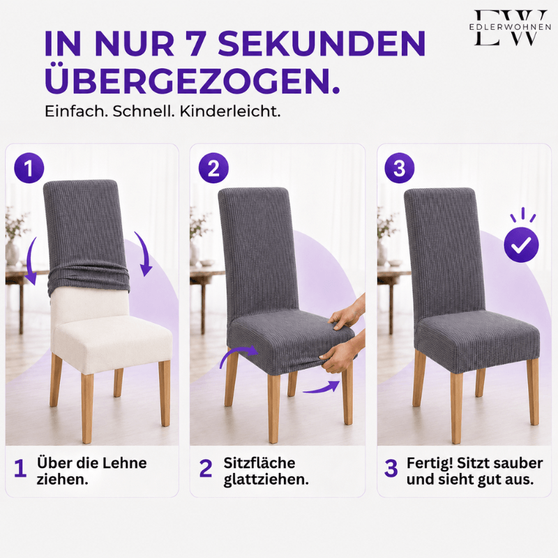 Stuhlhussen Paula 6er Set Edlerwohnen