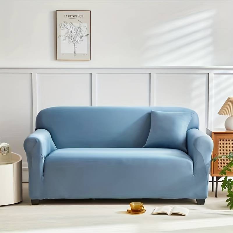 Elastischer Sofabezug Einzelcouch Grau-Blau