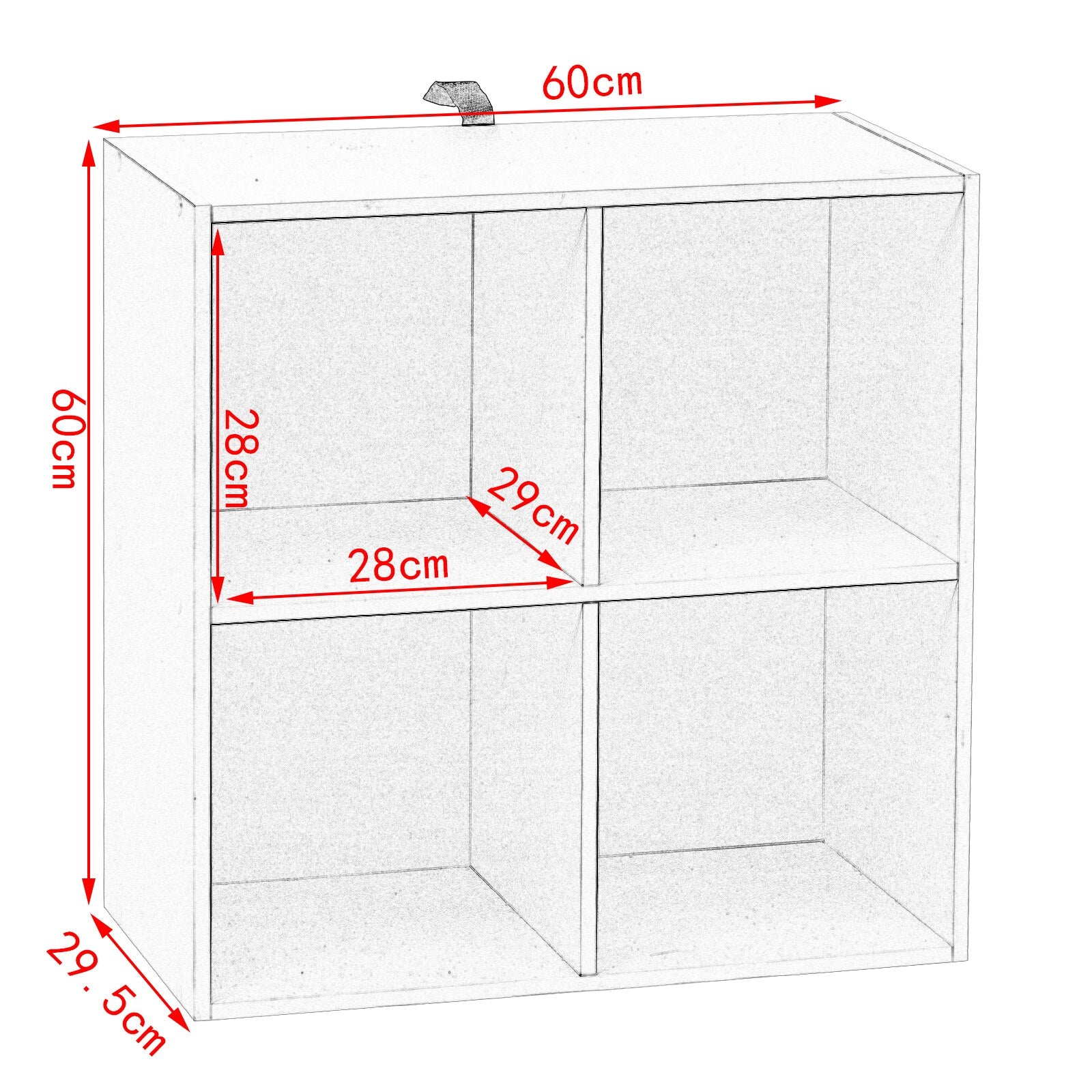 Multifunktionsregal 60x29,5x60cm - holzoptik